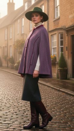 Chatsworth Jacket Cape in pure wool by CountryClubuk
