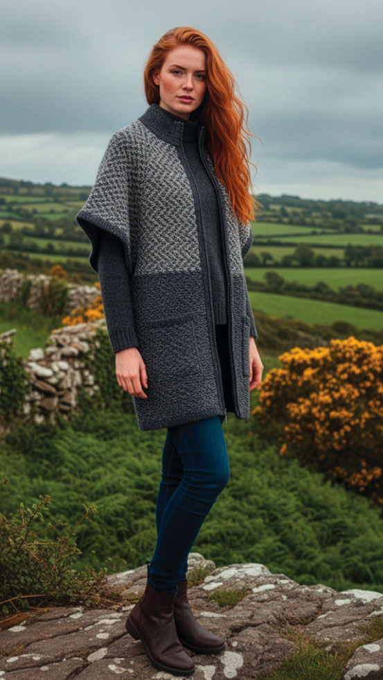 Donegal knitted coat by West End Knitwear of Ireland: style and heritage at CountryClubuk best price.