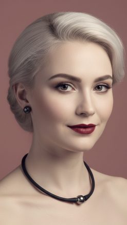 Contemporary Tahitian black pearl silicone choker necklace