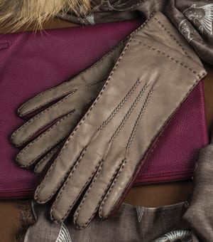 Gorgeous three-tone gloves by Southcombe of Somerset