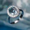 Stunning 2.80 carat aquamarine, diamond and 18ct gold cluster ring from London's Hatton Garden