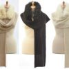 Luxurious new baby alpaca fur-trimmed wrap