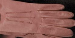 Dusky pink leather gloves by Chester Jefferies