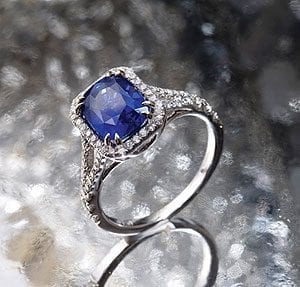 Fabulous 2.84-carat Casimir blue sapphire and diamond ring