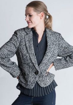 The New British Heritage: Chelsea Cropped Jacket in tweed bouclé