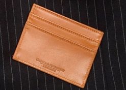 Double sided card case in English bridle leather