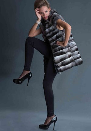 Haute Collection: Opulent Fur: Luxurious handcrafted long chinchilla gilet