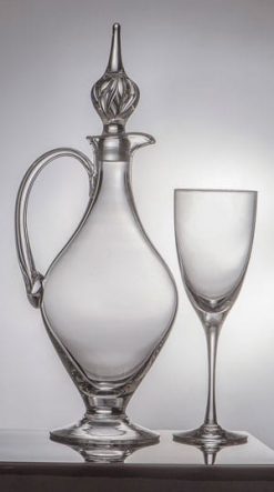 Elegant English crystal handled claret jug