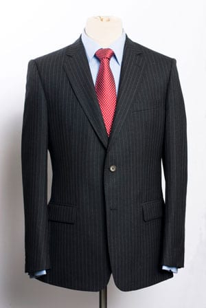 Beautiful new pure wool charcoal pinstripe suit