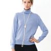Pure Italian style: cashmere-silk polo neck jumper in gorgeous new colours