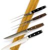 Stainless steel and kingwood carving sets