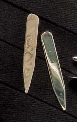 Fine English made sterling silver collar stiffeners
