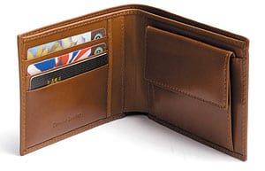 Finest handmade bridle leather compact wallet with coin purse
