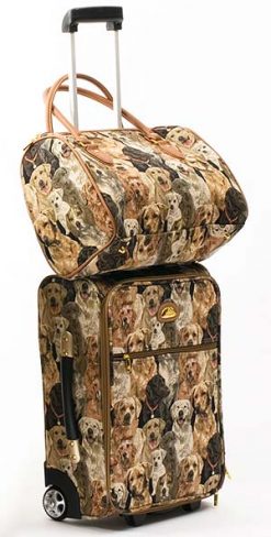 Canine Tapestry Mobile Weekender and Overnight Bag Luggage Set