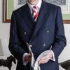 Stylish hand-finished pure wool navy blazer by Magee of Ireland: double breasted