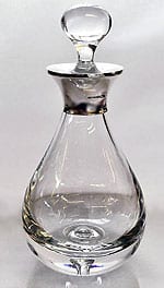 English sterling silver mounted teardrop decanter