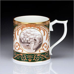 Charles Darwin commemorative porcelain tankard