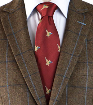 Smart Flying Mallard Pure Silk Woven Tie