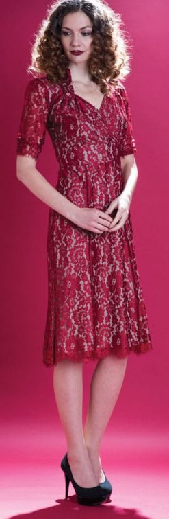 Velvet Revolution: the new Nancy Mac Collection: Eliza dress in ruby lace