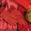 Gorgeous butter-soft lambskin gloves with over-size bow
