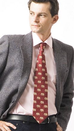 Elephant woven silk tie