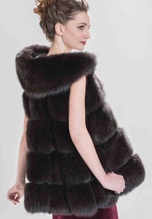 Haute Collection: Opulent Fur: Fabulous A-line swing-cut mink hooded gilet