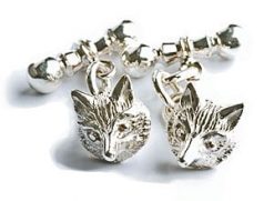 Silver Fox Mask Cufflinks
