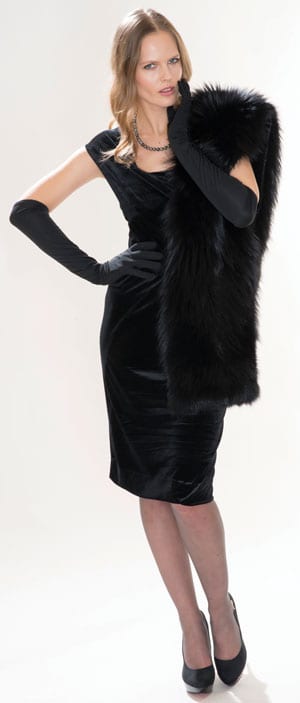 The new fur fashions: gorgeous hand-crafted black fox fur stole