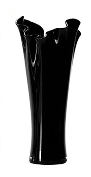 Hand-blown tall black glass vase by LSA, £57