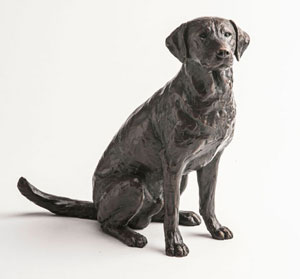 Limited edition bronze Gun Dog by Michael Simpson