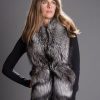 Contemporary haute couture silver fox and blue fox gilet
