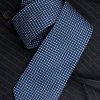 Stylish new pure silk blue and grey squared tie