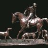 Limited edition bronze of Huntsman and Hounds, ‘The Check’