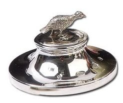 Fine English sterling silver grouse paperweight