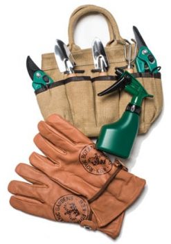 Smart Gardener's Selection: Royal Botanic Garden, Kew, leather gloves and multi-pocket gardener's tool kit