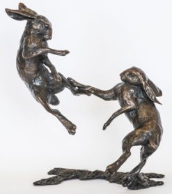Limited edition bronze, 'Boxing Hares', a collector's item
