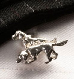Handsome English sterling silver ‘Hound Couple’ cufflinks by Simon Kemp