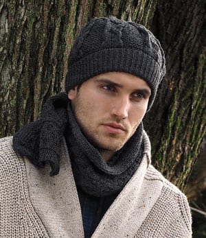 Cosy and warm pure Merino wool hat and scarf set from Ireland, £39