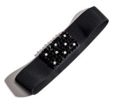 Snazzy black and crystal buckle belt