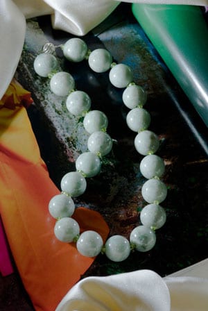 New Fortuny Necklace in jade, peridot and sterling silver