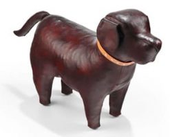Leather Labrador Footstool by Omersa: Medium
