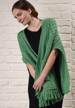 Wool Power: Step into the season's Aran knits: Fashion-forward shrug-shawl for layering chic
