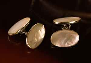 New sterling silver and mother-of-pearl cufflinks, only £29