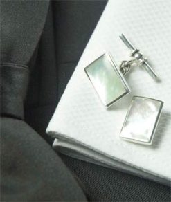 Mother-of-pearl and silver cufflinks for a mere £19