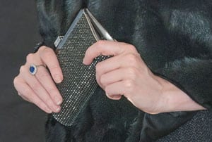 Midnight Clutch bag in black Swarovski crystal