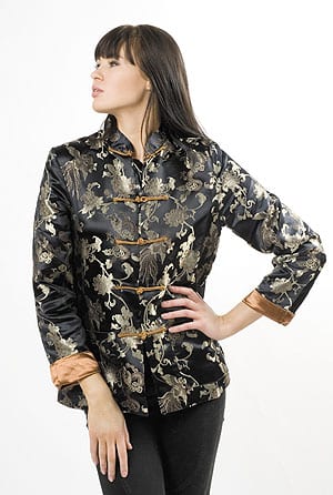 Pure silk hand-embroidered brocade jacket