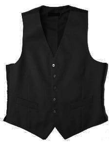 Fine wool formal dress vest (waistcoat) to match formal tailcoat and trousers: black or navy, 510g (18oz)