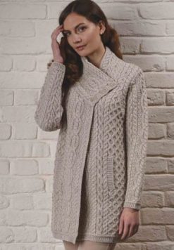 Wool Power: Step into the season's Aran knits: Smart three-button Aran coat