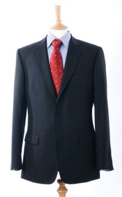 Elegant navy pure wool suit which looks and feels made-to-measure: save £150