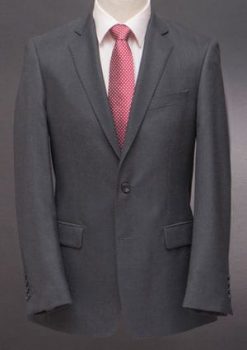 The well-tailored suit: Beautifully cut, hand-finished pure wool charcoal suit which looks made to measure